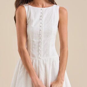 ALTAR'D STATE | White Eyelet Mini Dress